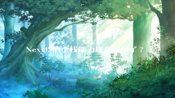 NextJS的全栈能力现在如何了?
